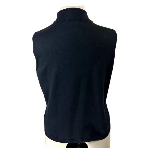 Jamie Sadock Sweater Top Women Large Black Mock Turtleneck Embroidery - Picture 3 of 7